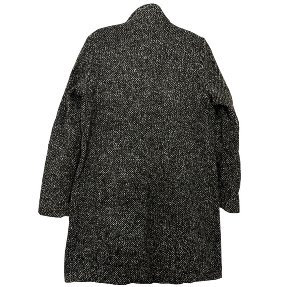 OLD NAVY tweed coat, black and gray, lined, full zipper, size medium, collar - Picture 2 of 9